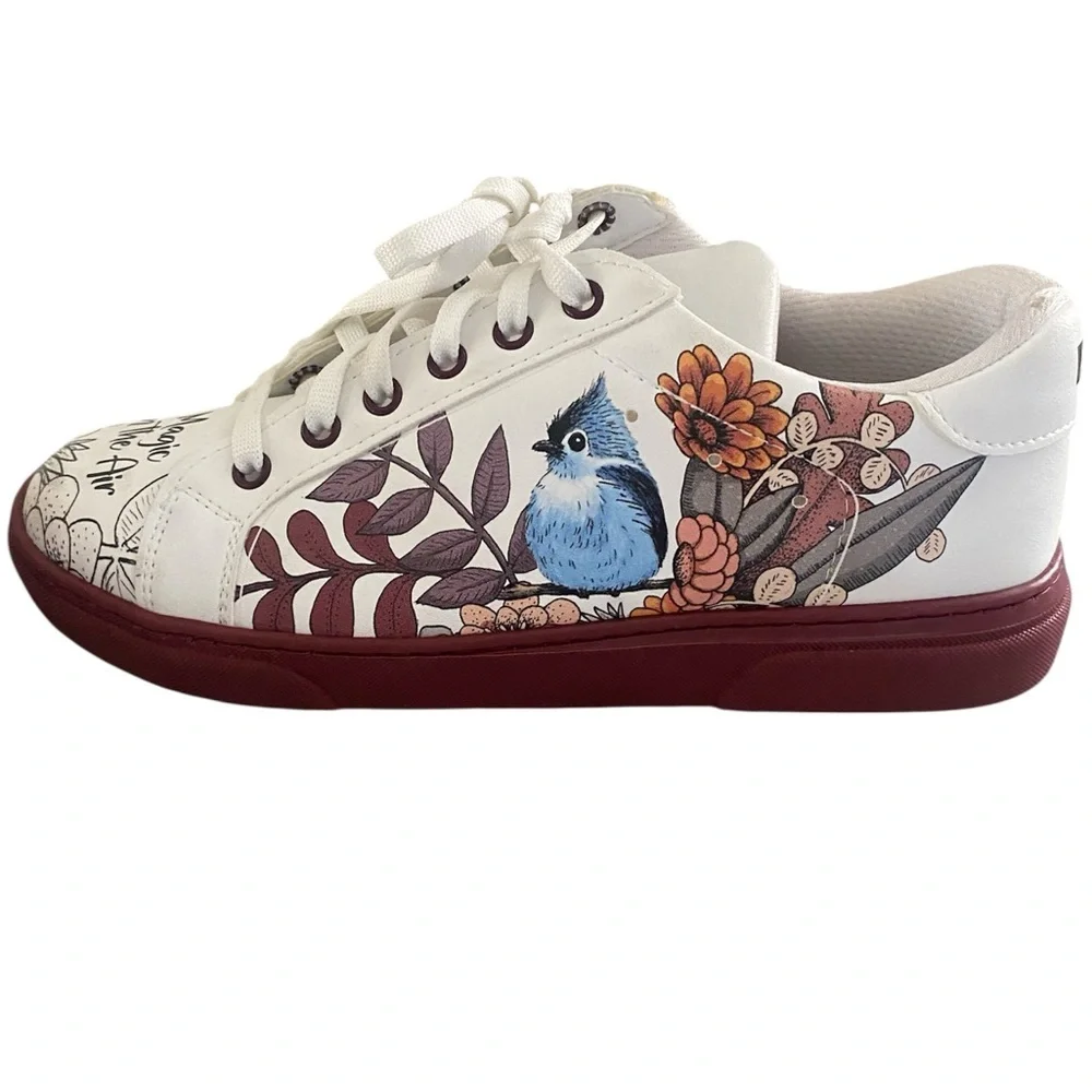 DOGO “Magic in the Air” Bird & Floral Art Sneakers SZ 8.5 - Picture 3 of 9